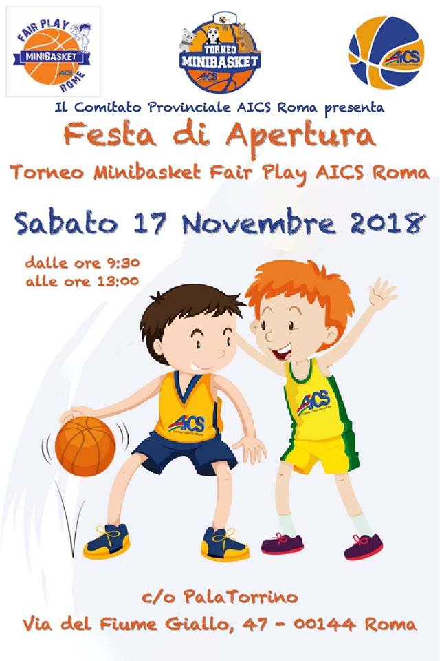 FESTA DI APERTURA TORNEO MINIBASKET FAIR PLAY AICS ROMA