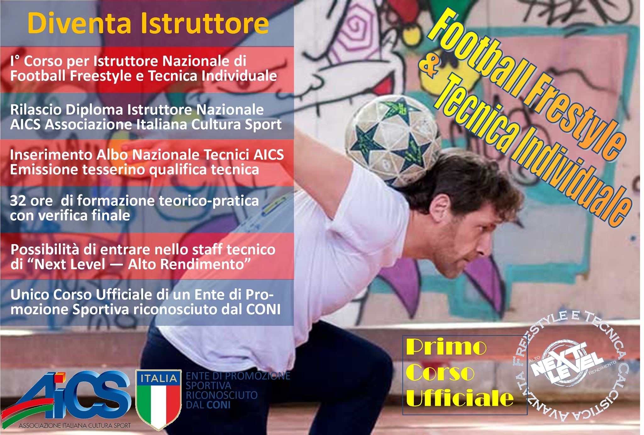 A Roma il primo Corso AICS Istrutttori di Football Freestyle 1° livello