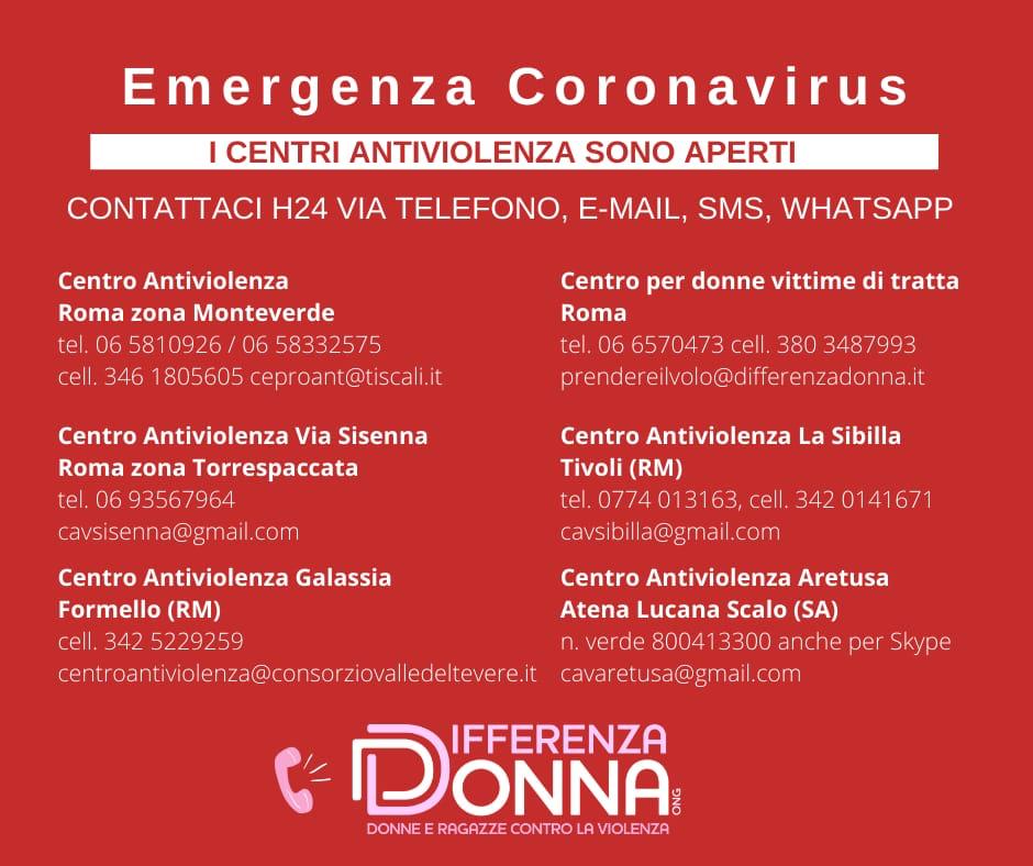EMERGENZA CORONAVIRUS: DIFFERENZA DONNA-DONNE VITTIME DI VIOLENZA DOMESTICA