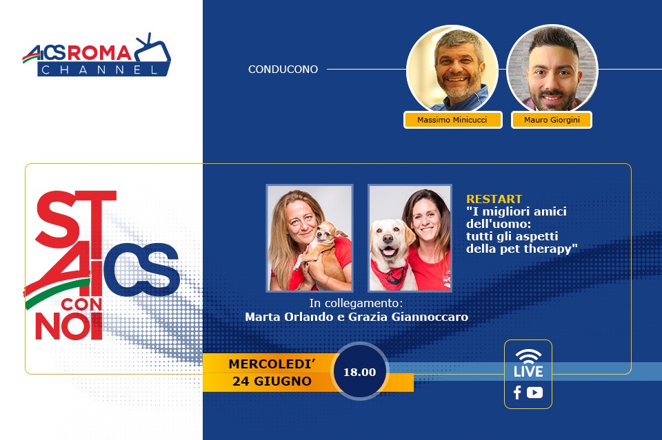 Oggi l’ottava puntata di “Stai con noi AICS”, il nuovo programma web dell’AICS Roma