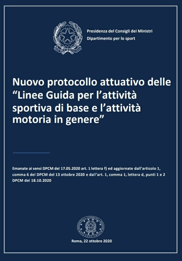 Nuovo protocollo attuativo delle “Linee Guida per l’attività sportiva di base e l’attività motoria in genere”