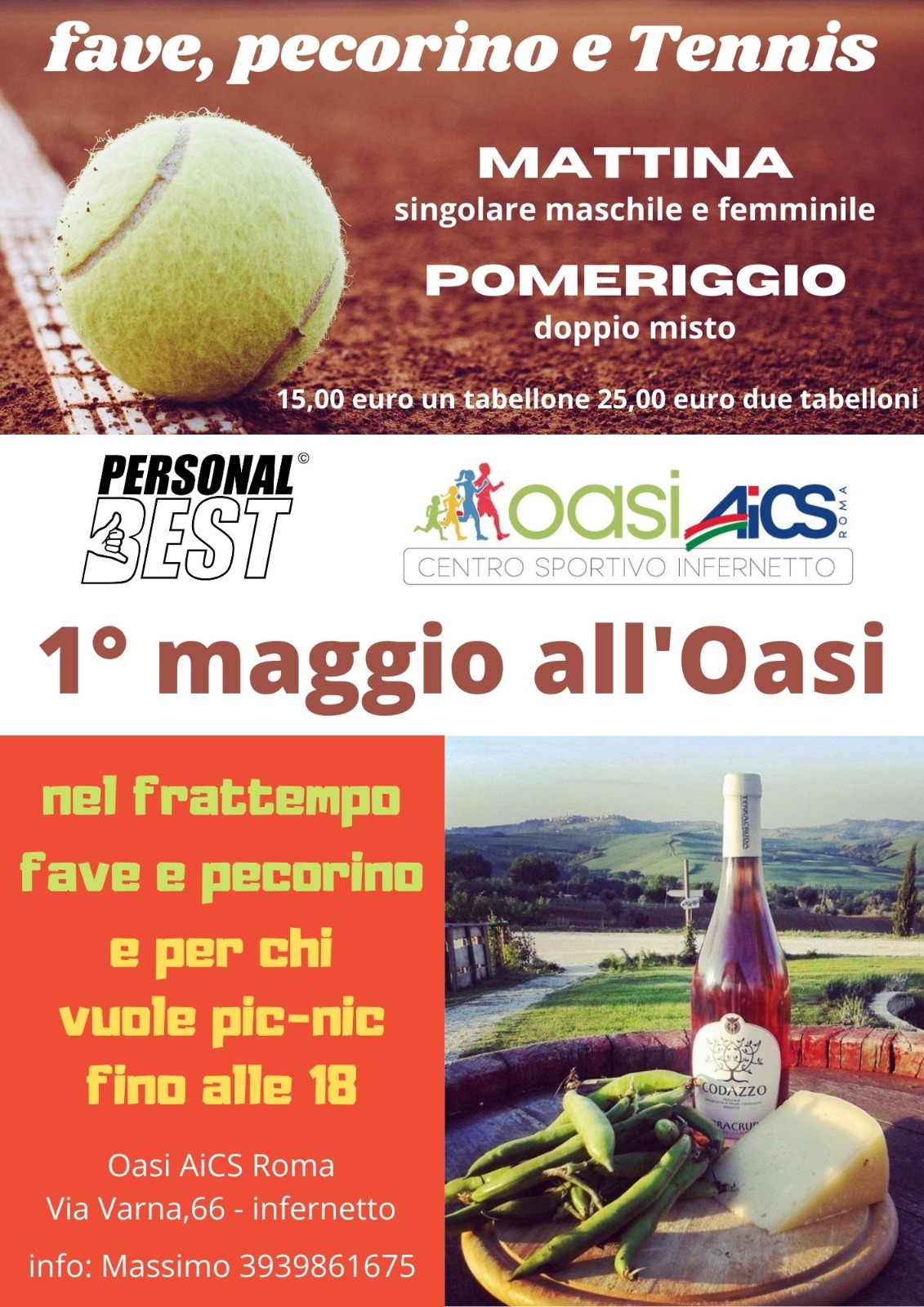 Fave, pecorino e sport: ecco il programma del “1° maggio all’Oasi AICS Roma”